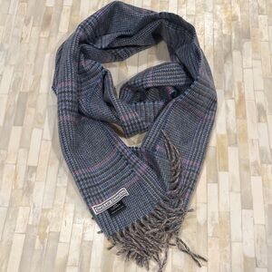 Women’s Cashmere Blue and Pink Plaid Scarf